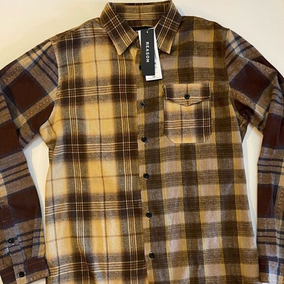 Reason Plaid Casual Button Down Shirt - Picture 1 of 3